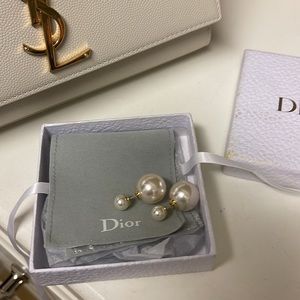 Dior Tribales Earrings Gold-Finish Metal and White Resin Pearls